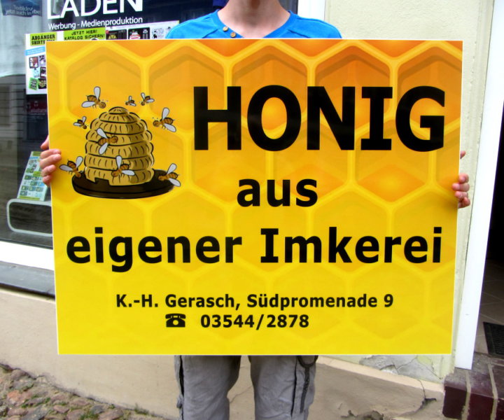 Firmenschild Honig Bauers Laden